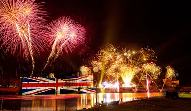 Amazing firework display at Leeds Castle.