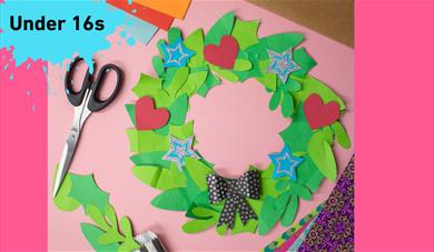 Christmas wreath made out of paper