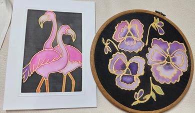 Images of silk painting from Laura's classes