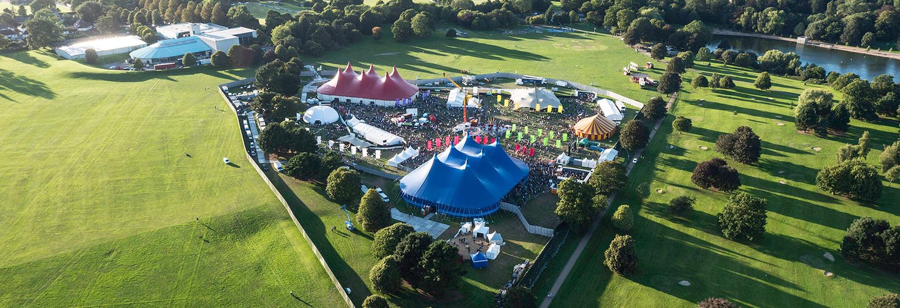 Aerial view of a Festival in Mote Park
