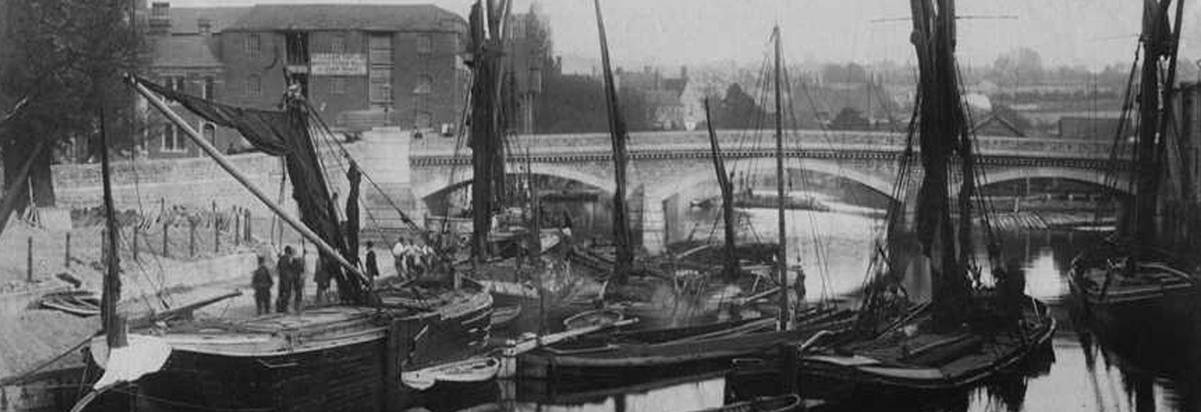 Old photo of Barges on the River Medway, Maidstone