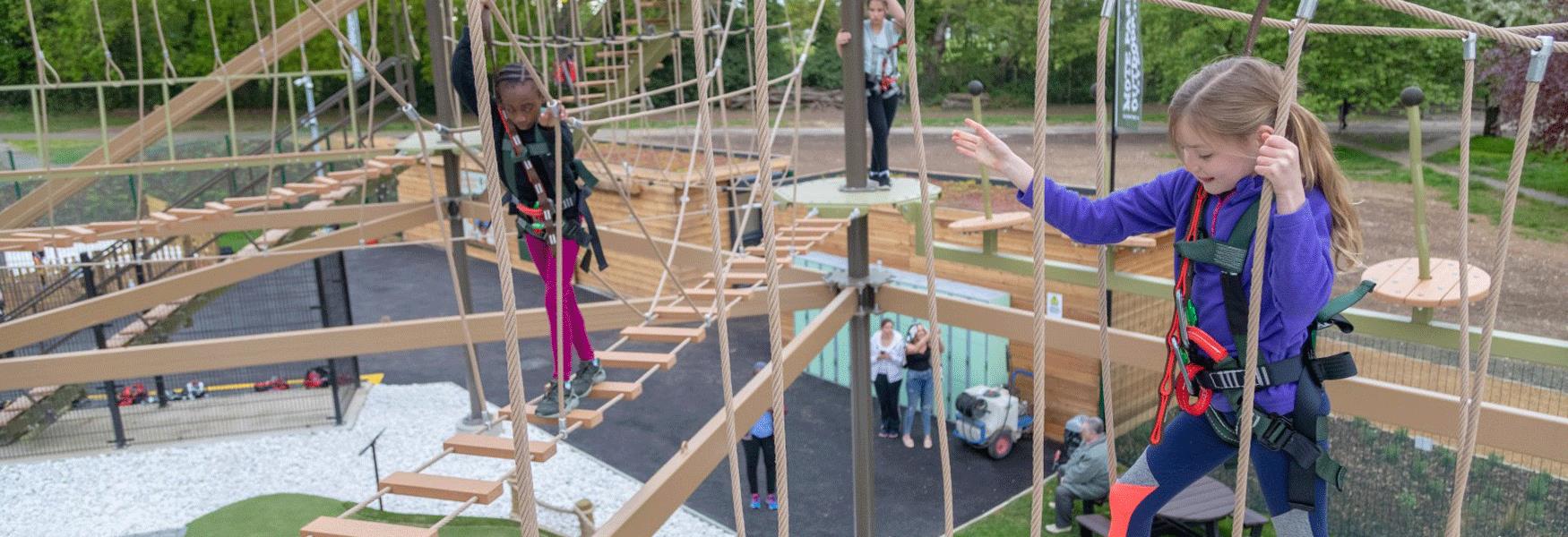 The challenge of the high ropes is not one to be missed at any age.