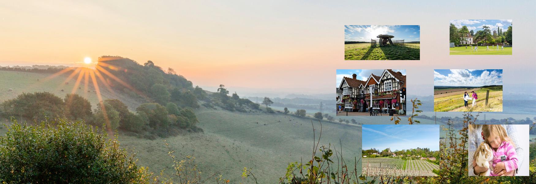 Sunrise over the North Downs, near Maidstone, Kent