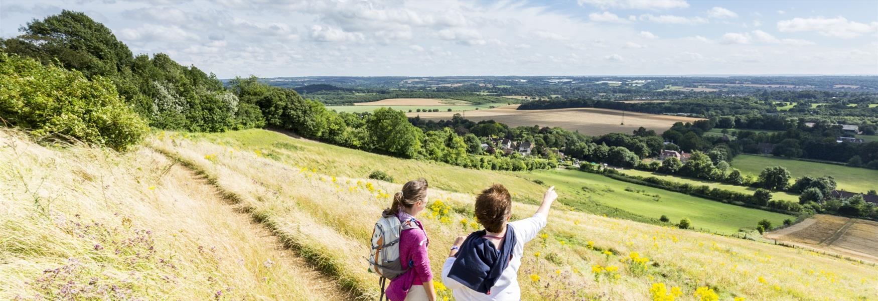 Enjoying the view from the Kent North Downs