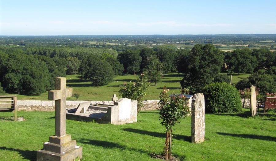 Churchyard overlooking Deer Park and The Weald