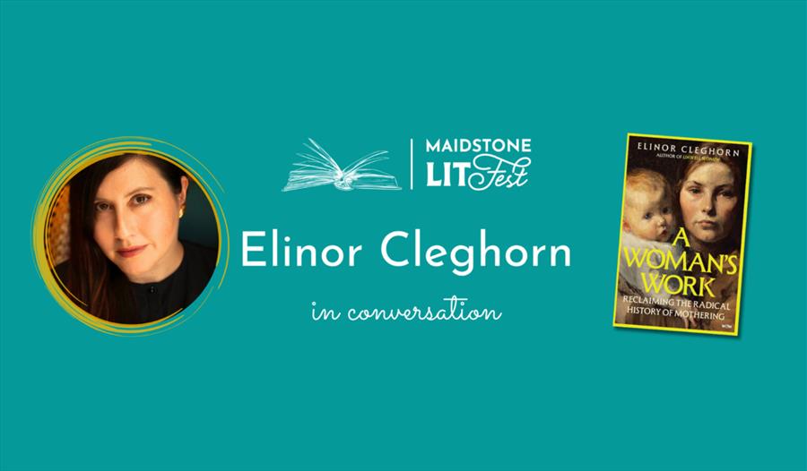 Photo of the author with the Lit Fest logo