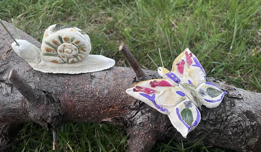 Art in the Park clay creatures