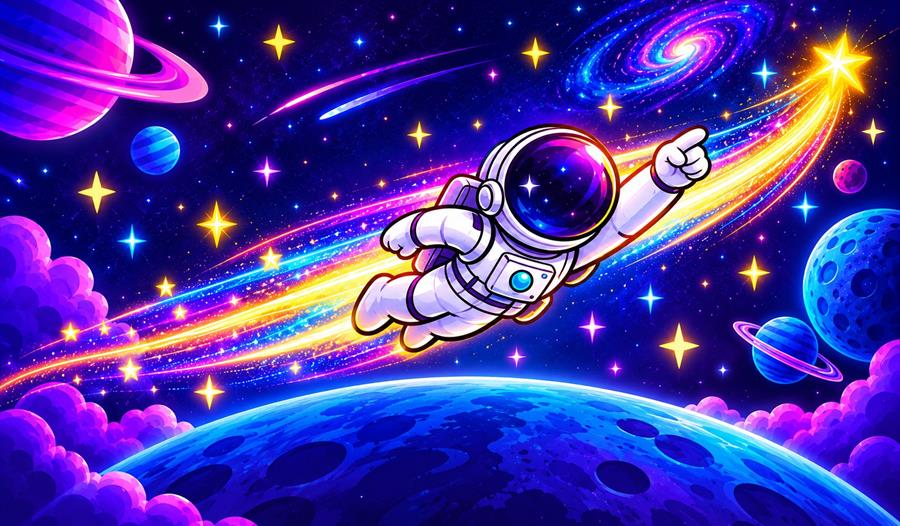 Cartoon of spaceman