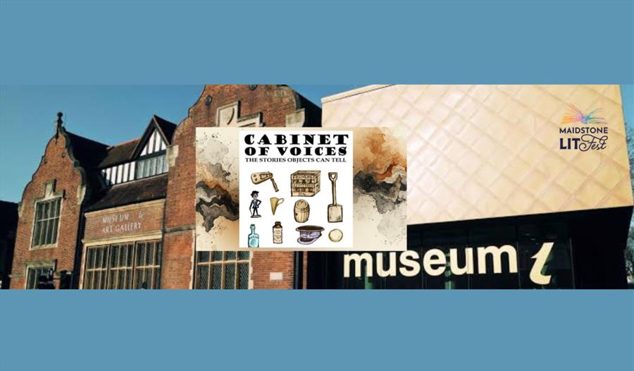 poster for Cabinet of voices with the museum  building in the background