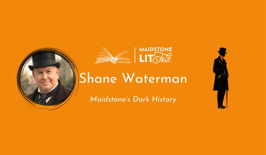 photo of the author with the LitFest logo