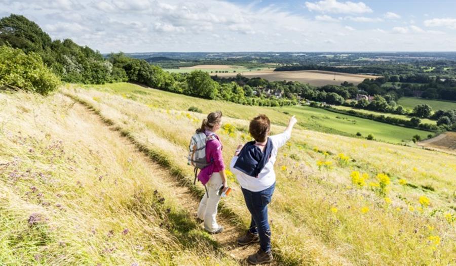 Looking out over the Village of Thurnham towards the Weald