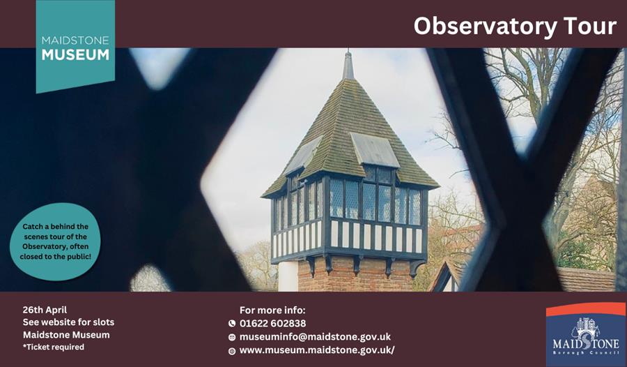 An image of the Observatory Tower from corrugated windows.