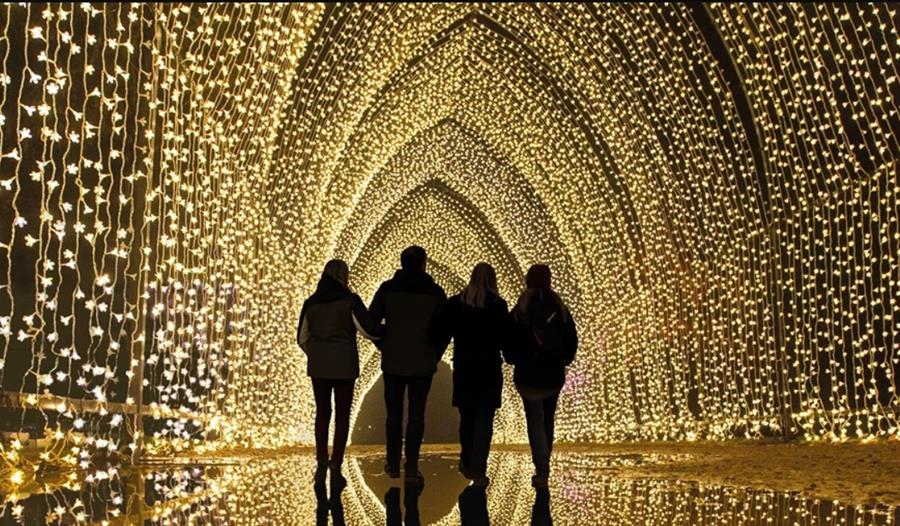 Archway of Christmas lights