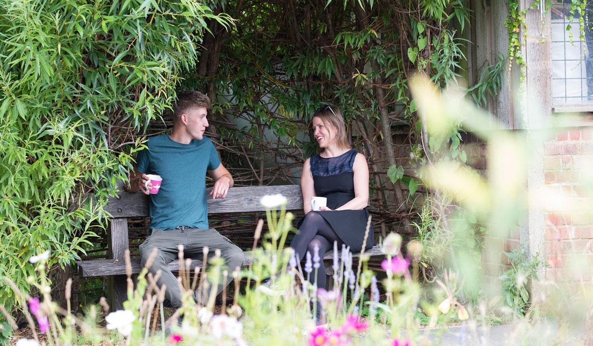 Tea in the arbour of the Garden at the Blackthorn Trust