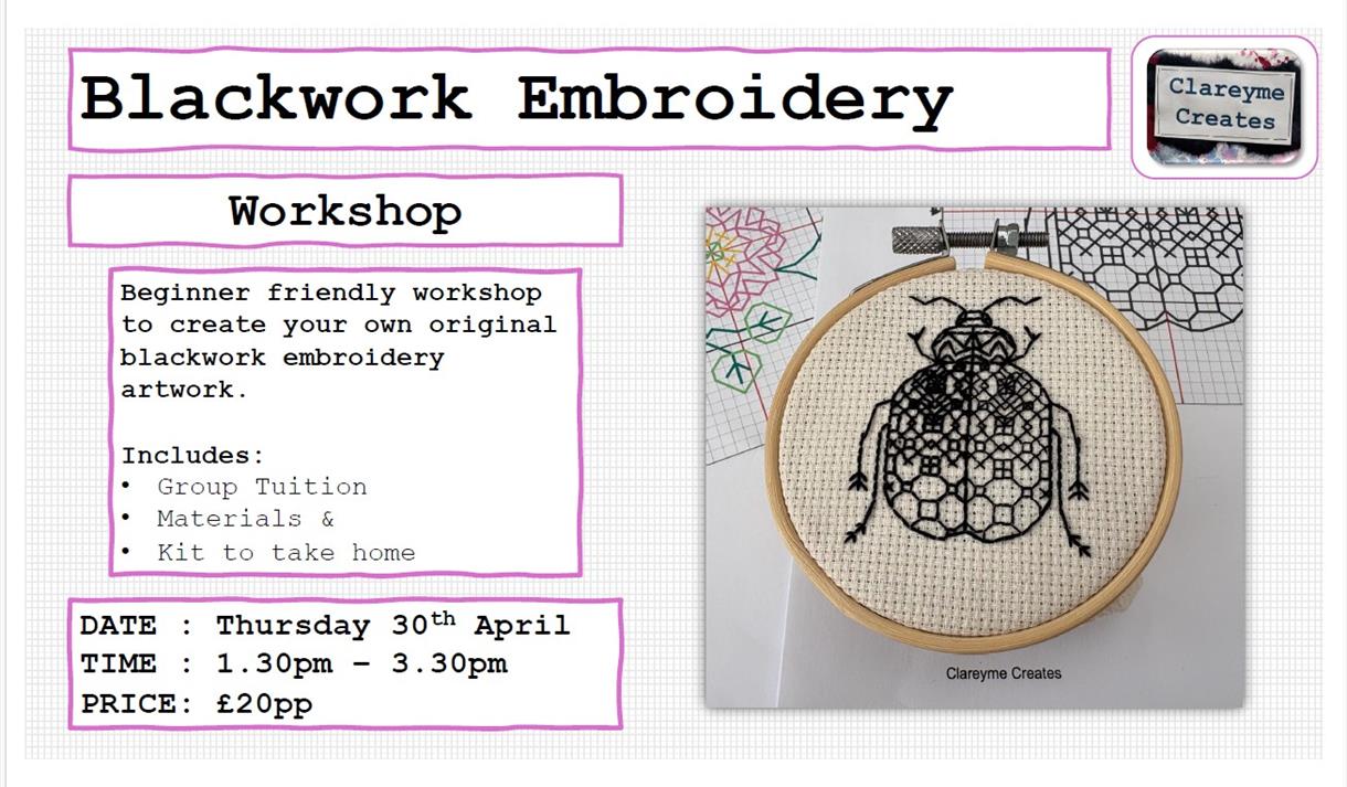 an image of a black embroidered beetle