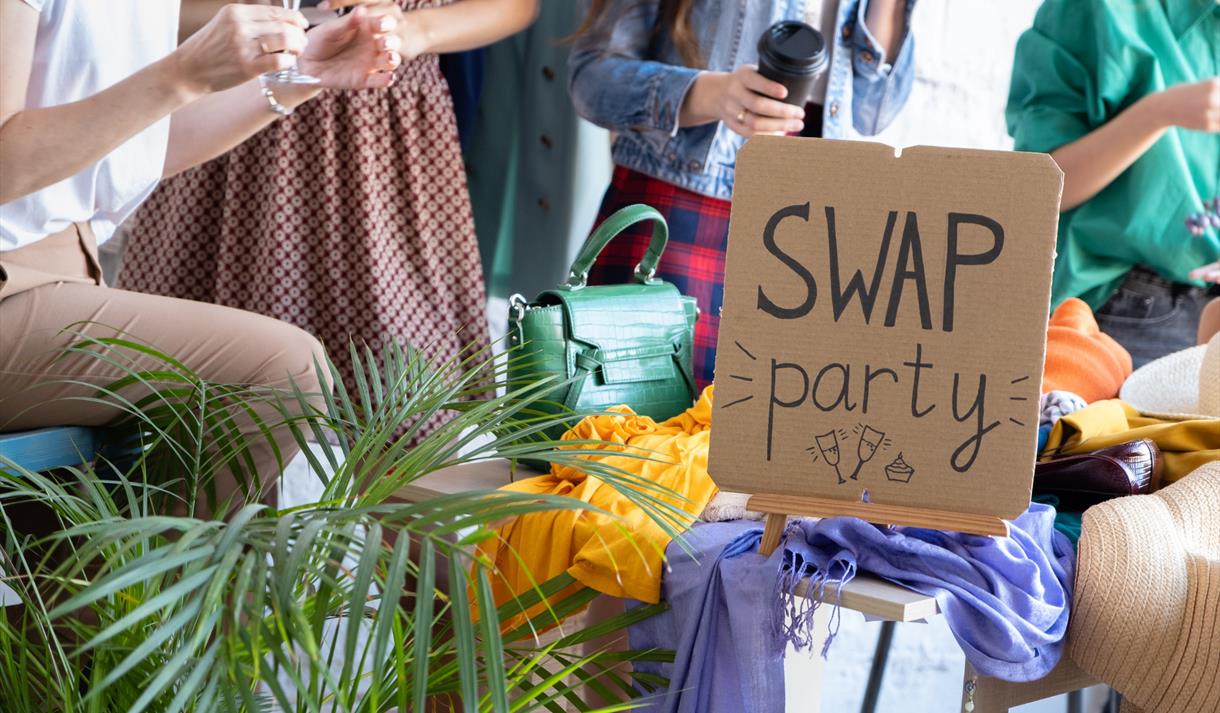 People at a bring and buy sale