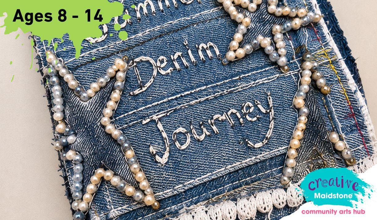 Upcycled denim book