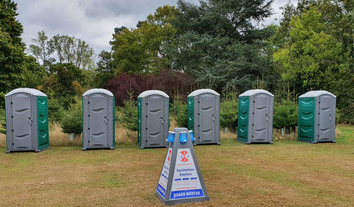 Event toilets and sanitiser station