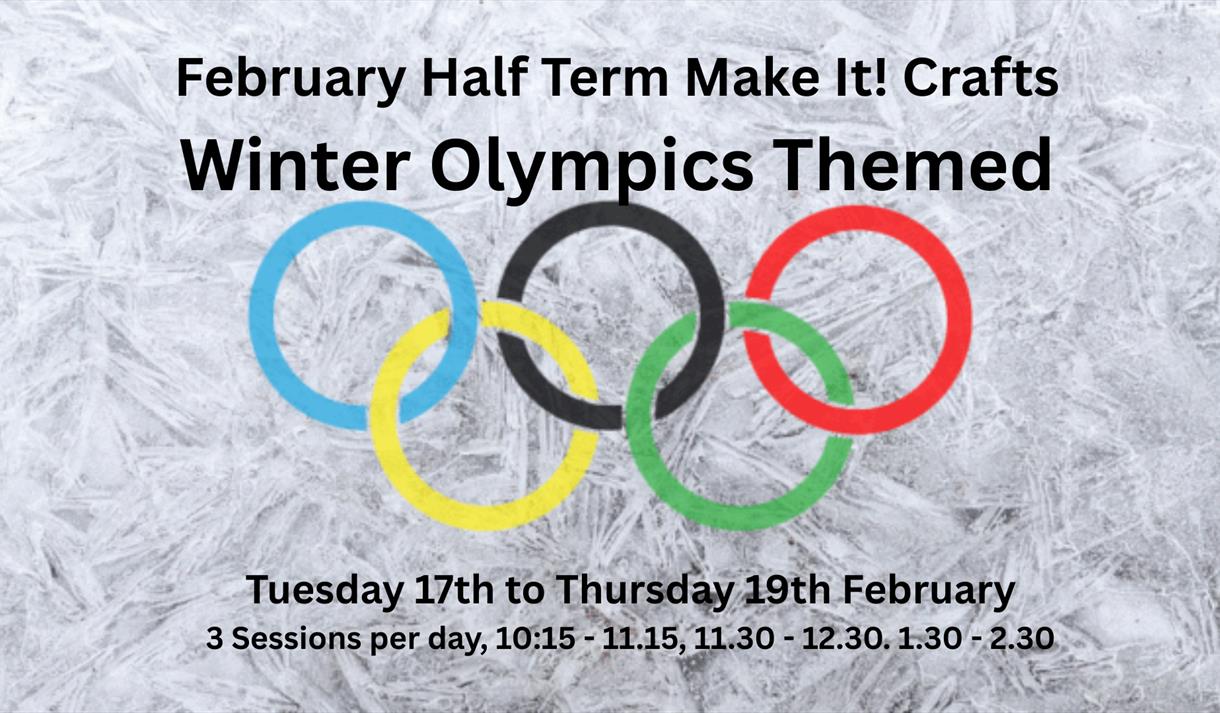 Olympic rings on an icy background