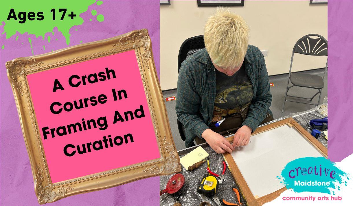 Artist working on a frame/mount