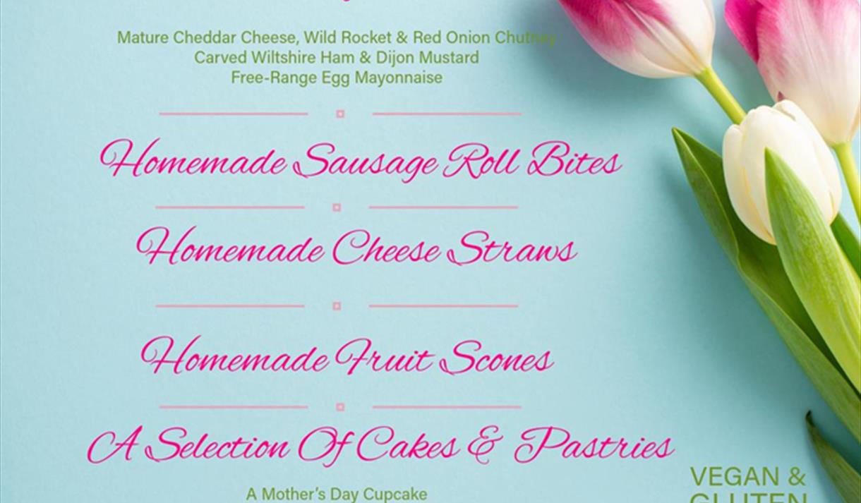 Mother's Day afternoon tea menu