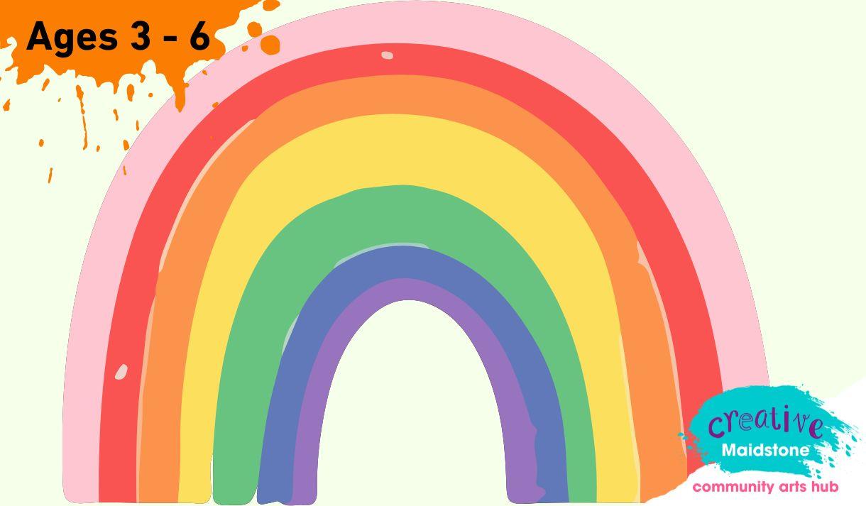Child's painting of a rainbow
