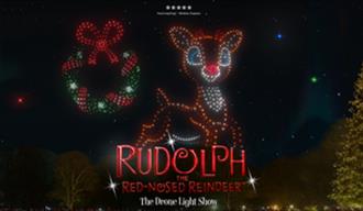 Image shows Rudolph in lights