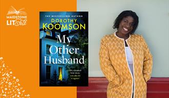 Dorothy Koomson with her book My Other Husband as a graphic for Maidstone LitFest