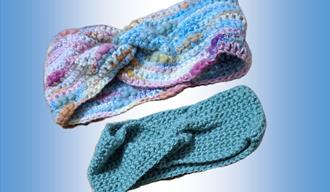 picture of two pretty crocheted headbands