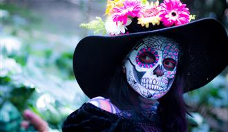 Face and costume created for Mexican Day of the Dead Festival