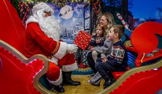 Santa in his sleigh at Lockmeadow