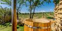 Hot tub overlooking the vineyards