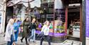 Five ladies outside of Leah's Bistro about to enter