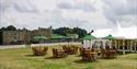 A marquee wedding on the lawn overlooking Leeds Castle