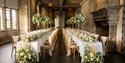 Wedding banquet set up in the Salon at Leeds castle
