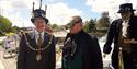 Mayor with Steampunk Folk