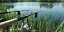 Fishing rods at a lake