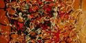 Artwork made with lots of splashes and dashes, inspired by Pollock