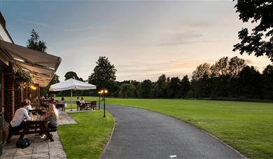 Terrace dining at the Mercure Great Danes Hotel