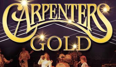 Carpenters logo and picture of Karen Carpenter and band