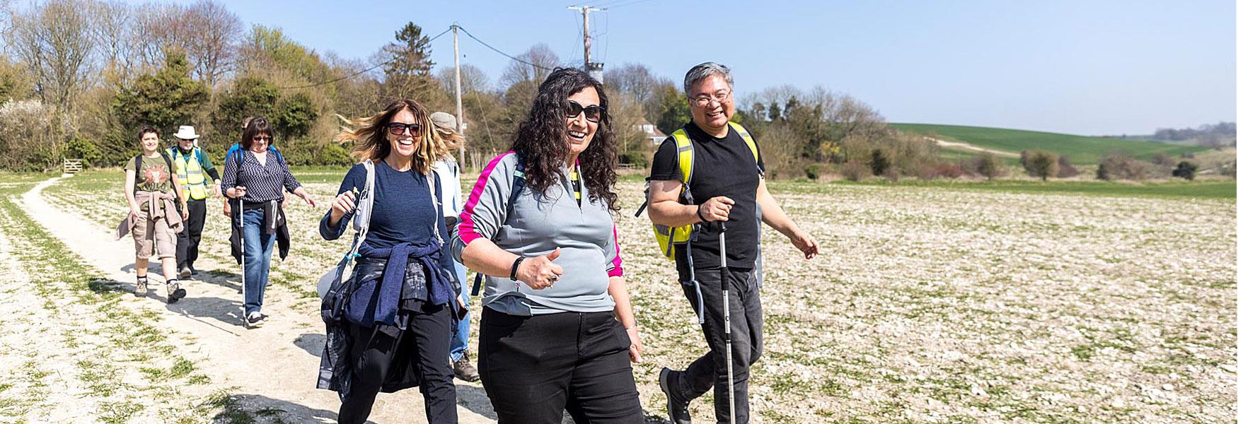 Walkers smiling at Heart of Kent Walking Festival launch 2022