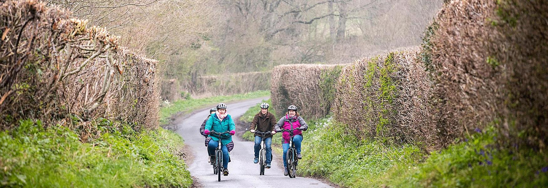 Enjoy the electric bikes on quiet lanes, stop for hot chocolate and sausages and mash for lunch at a local publ