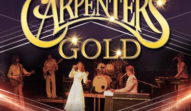 Carpenters logo and picture of Karen Carpenter and band