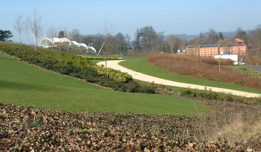 Whatman Park fields and riverstage