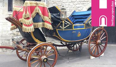 Ceremonial carriage outside the Carriage Museum