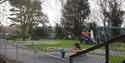 Winter time in the children's play area of Clare Park.