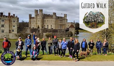 Group with views of Leeds Castle