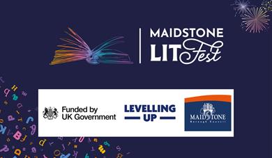 Maidstone LitFest logo with sponsor logos