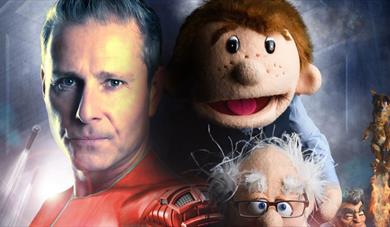 Paul Zerdin with puppets graphics
