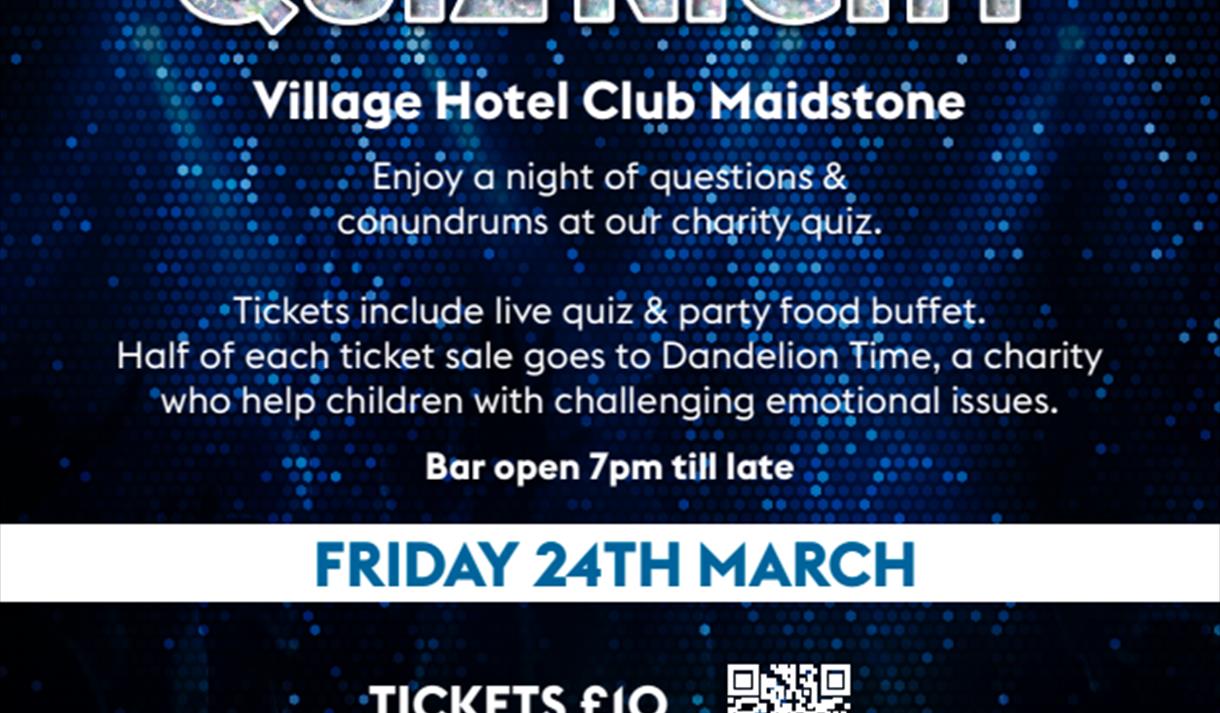 Poster for Quiz Night in aid of Dandelion Time